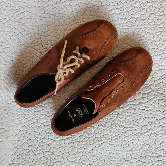 Vintage ELM Geuinue Leather Lace Up Platform Sneaker Shoes Made In The USA - Picture 2 of 12